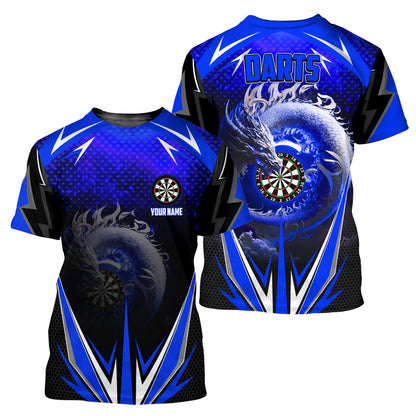 Personalized Name Darts Dragon Blue Version All Over Printed Unisex Shirt S210703