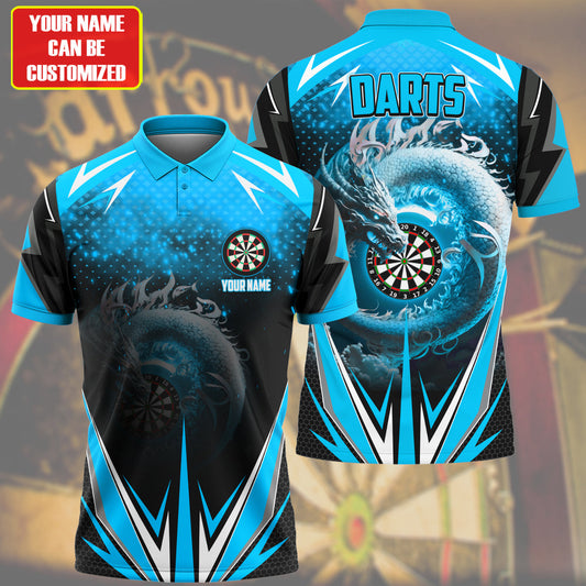 Personalized Name Darts Dragon Teal Version All Over Printed Unisex Shirt S210703
