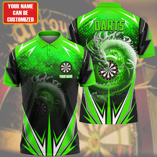 Personalized Name Darts Dragon Green Version All Over Printed Unisex Shirt S210703