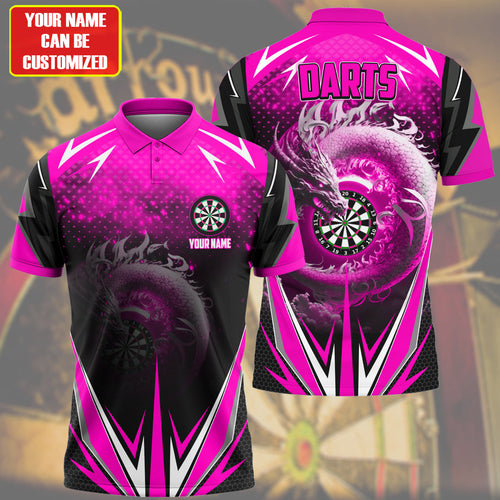 Personalized Name Darts Dragon Pink Version All Over Printed Unisex Shirt S210703