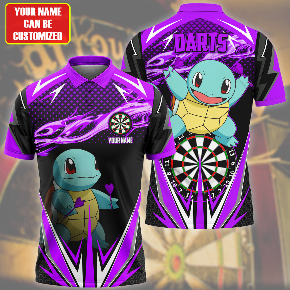 Personalized Name Sq Darts Purple Version All Over Printed Unisex Shirt S220208