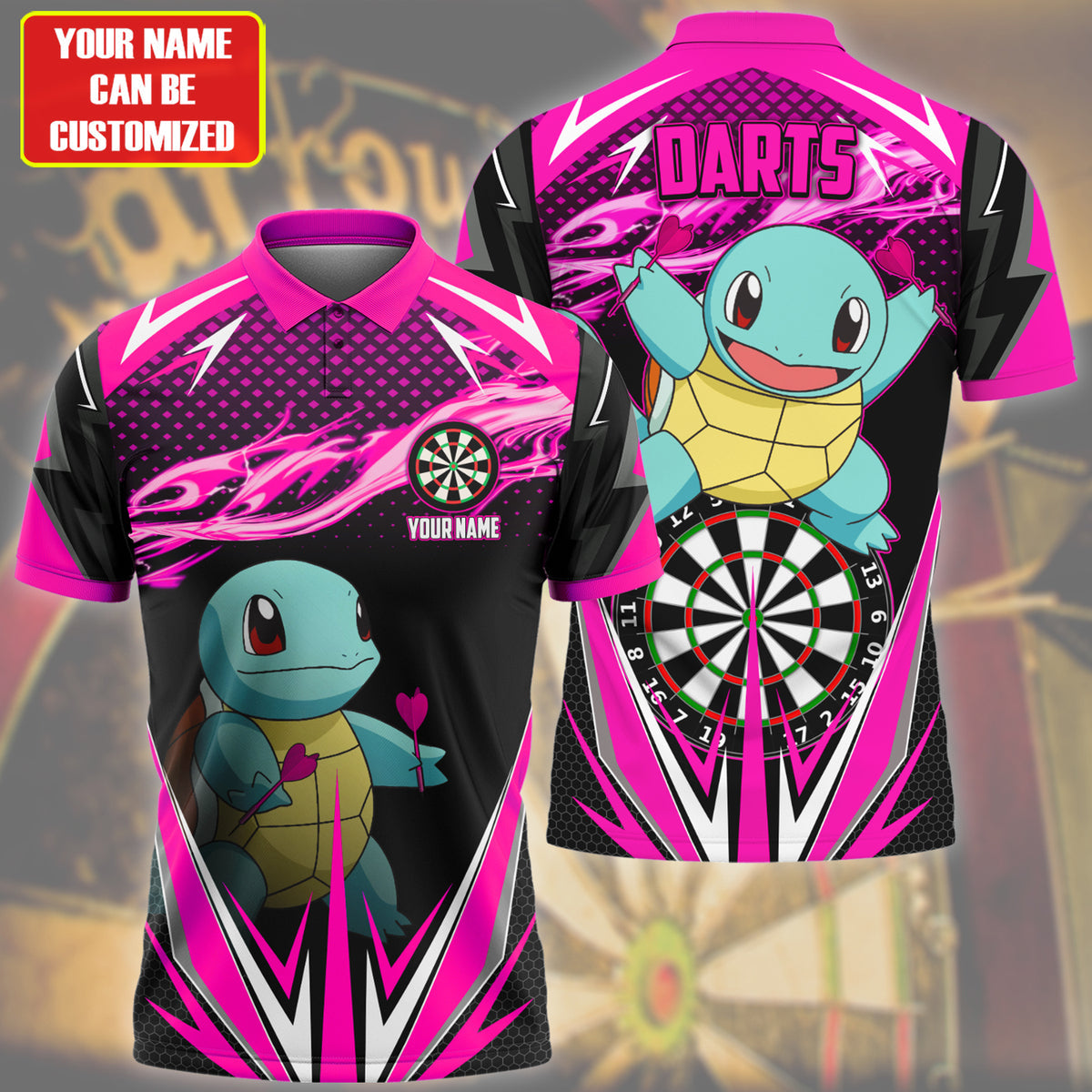 Personalized Name Sq Darts Pink Version All Over Printed Unisex Shirt S220208