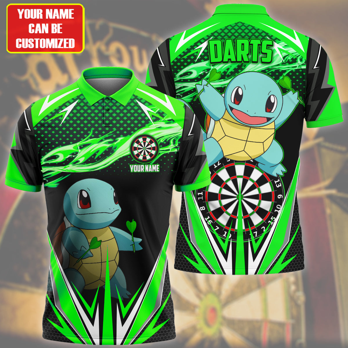 Personalized Name Sq Darts Green Version All Over Printed Unisex Shirt S220208