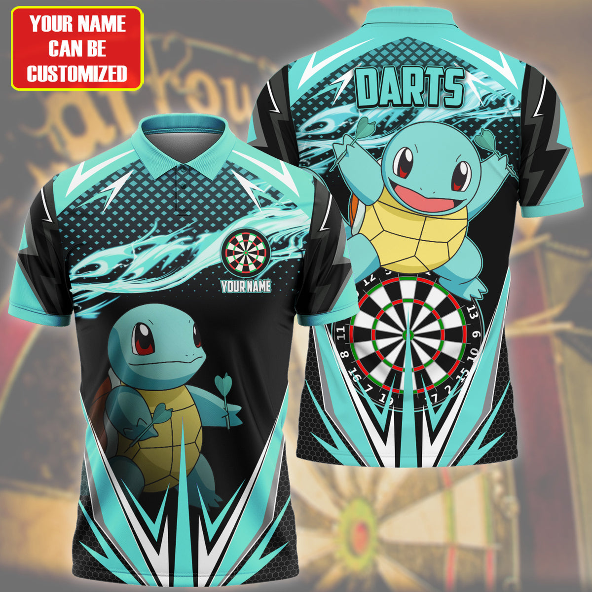 Personalized Name Sq Darts Teal Version All Over Printed Unisex Shirt S220208