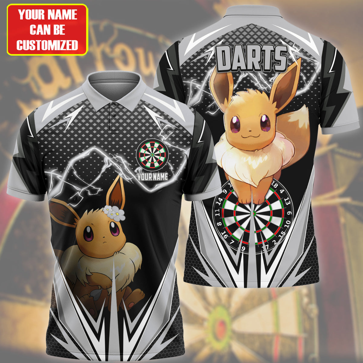 Personalized Name Ev Darts Black Version All Over Printed Unisex Shirt S220209