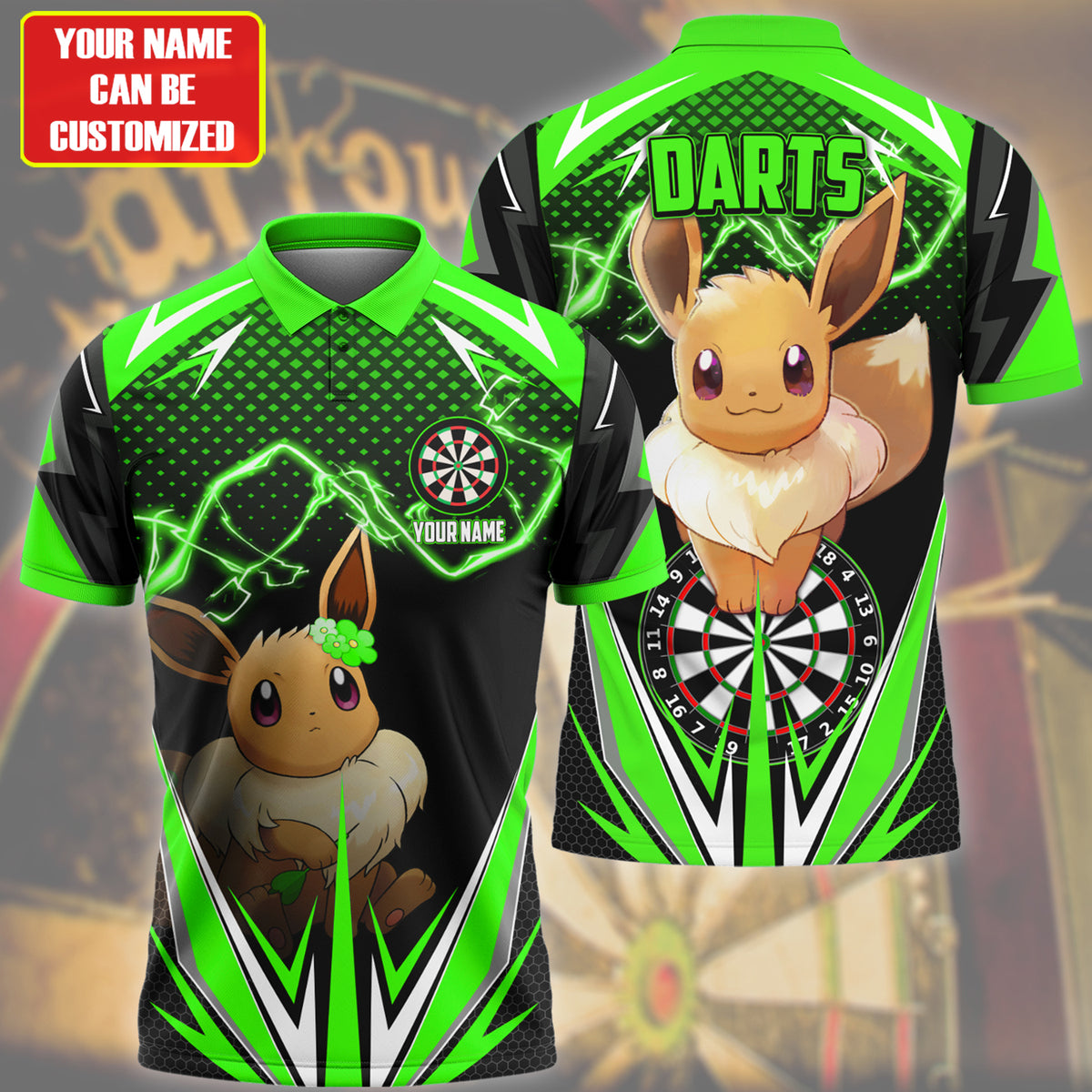 Personalized Name Ev Darts Green Version All Over Printed Unisex Shirt S220209