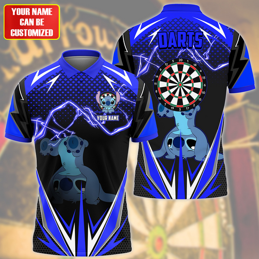 Personalized Name St Darts S5 Blue Version All Over Printed Unisex Shirt S220505