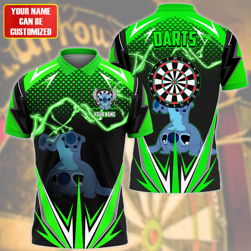 Personalized Name St Darts S5 Green Version All Over Printed Unisex Shirt S220505