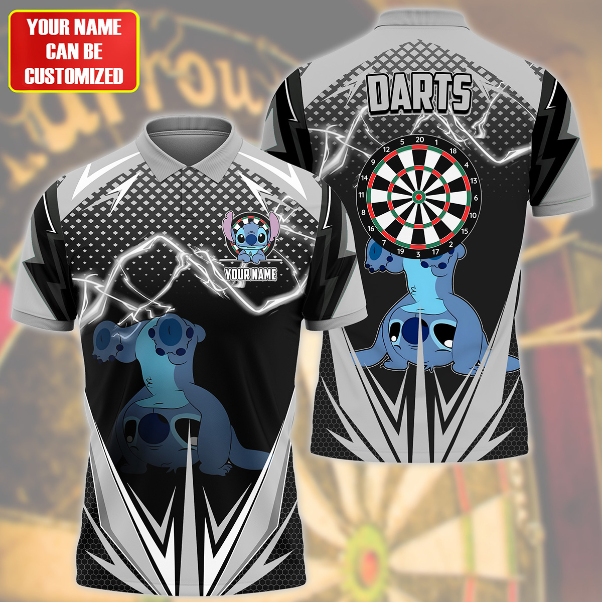 Personalized Name St Darts S5 Black Version All Over Printed Unisex Shirt S220505