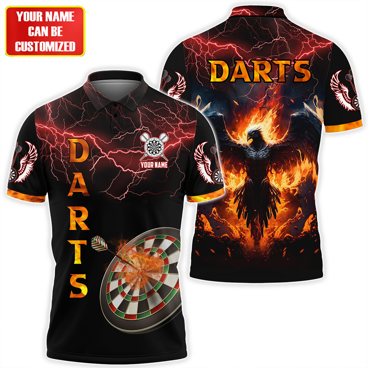 Personalized Name Phoenix Darts All Over Printed Unisex Shirt S250401