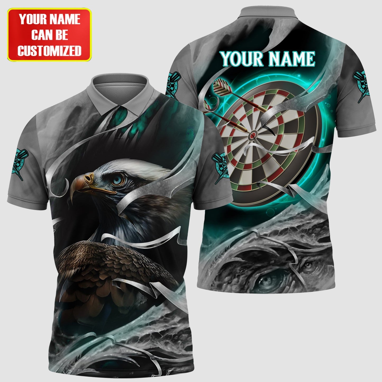 Dartboard Eagle Teal Version Personalized Name 3D Shirt For Darts Player SH200610
