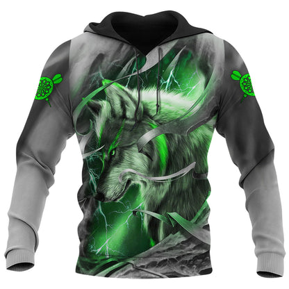 Dartboard Green Wolf Personalized Name 3D Shirt For Darts Player S270604