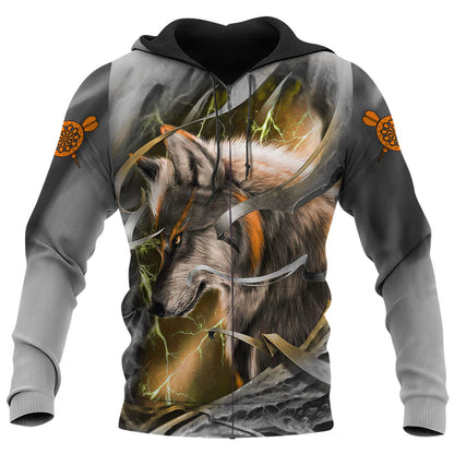 Dartboard Orange Wolf Personalized Name 3D Shirt For Darts Player S270604