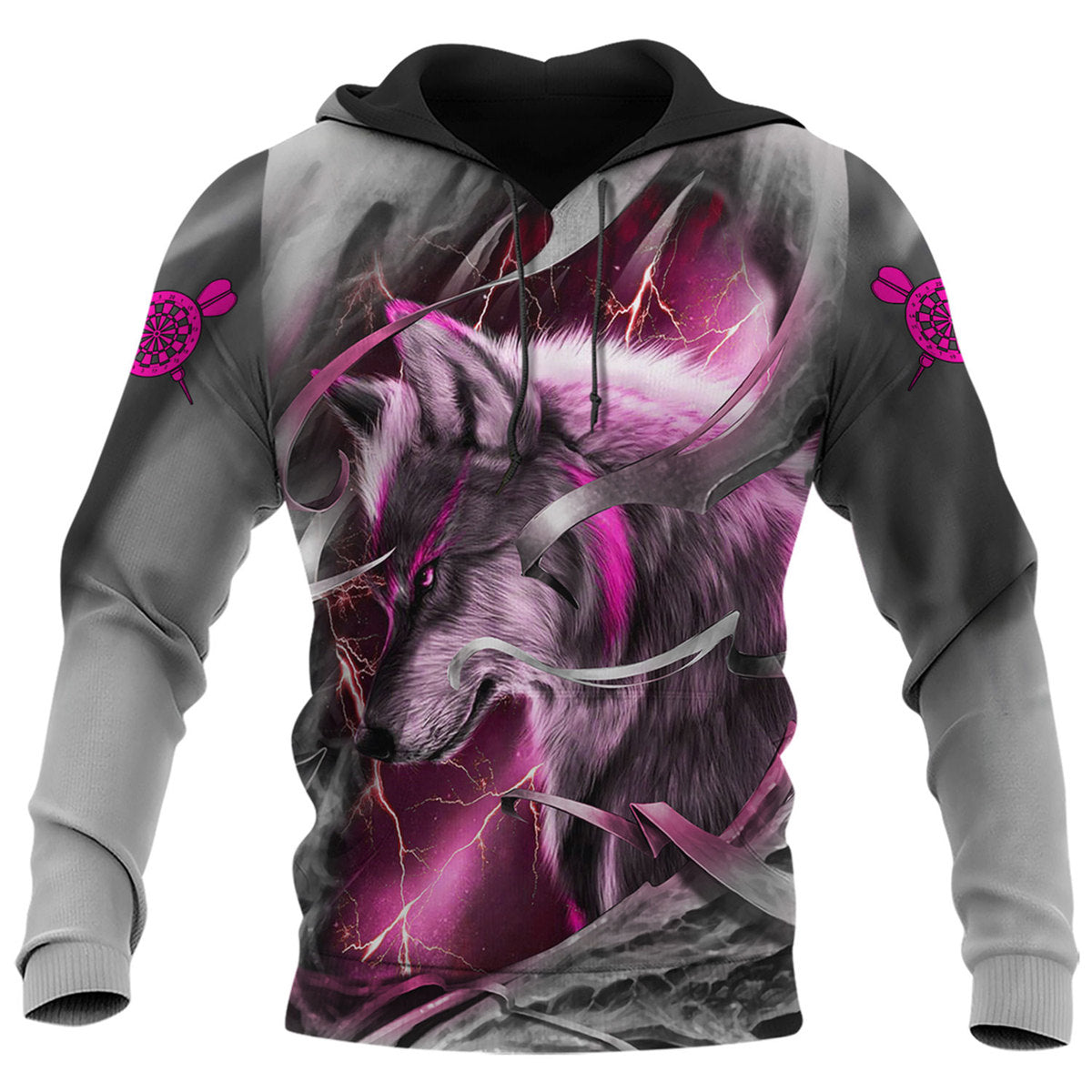 Dartboard Pink Wolf Personalized Name 3D Shirt For Darts Player S270604