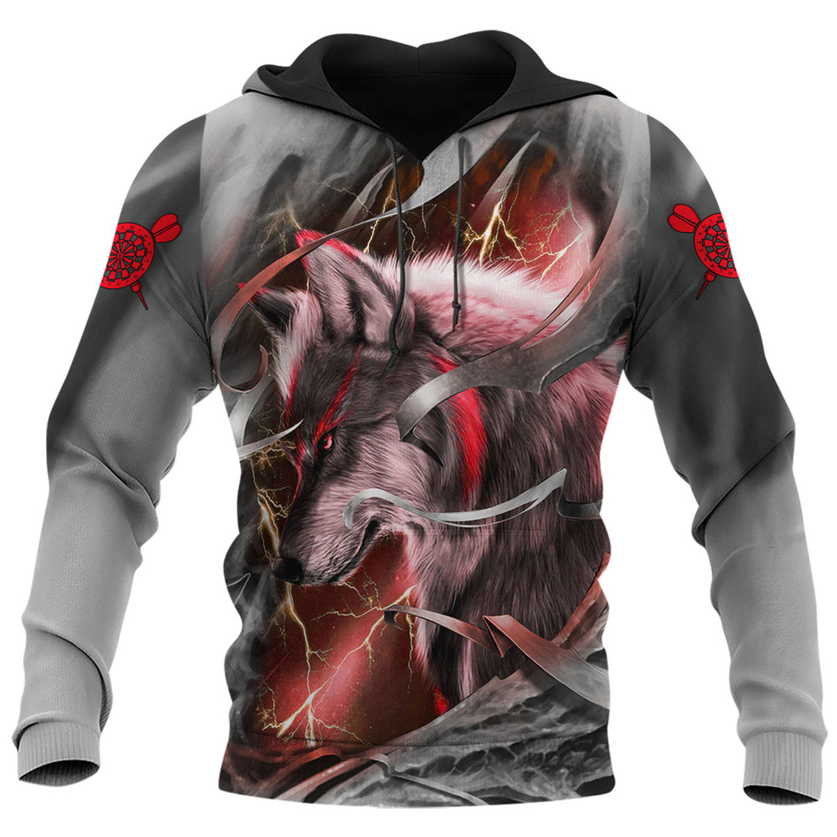 Dartboard Red Wolf Personalized Name 3D Shirt For Darts Player S270604