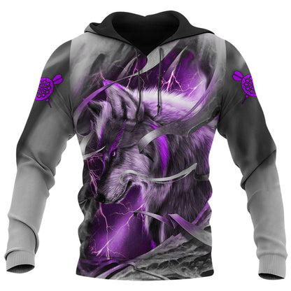 Dartboard Purple Wolf Personalized Name 3D Shirt For Darts Player S270604