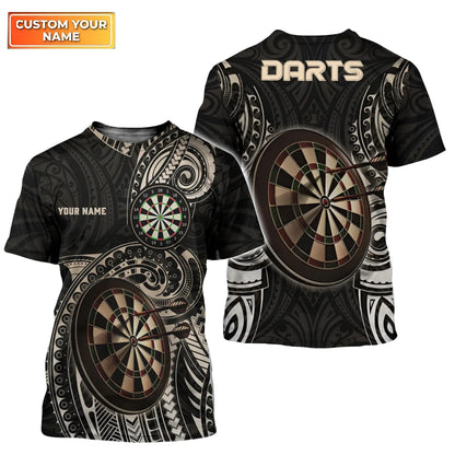 Dartboard Tattoo Personalized Name 3D Polo Shirt For Darts Player, Dart Team Shirts S130708