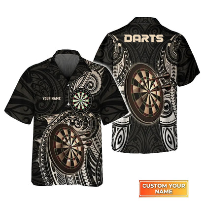 Dartboard Tattoo Personalized Name 3D Polo Shirt For Darts Player, Dart Team Shirts S130708