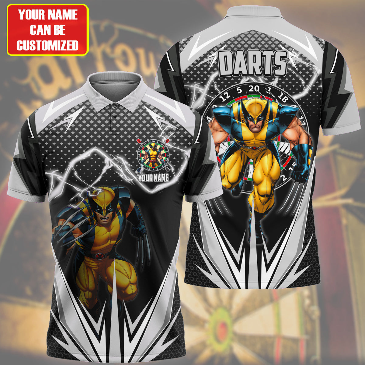 Personalized Name Wolv Darts Black Version All Over Printed Unisex Shirt S300302