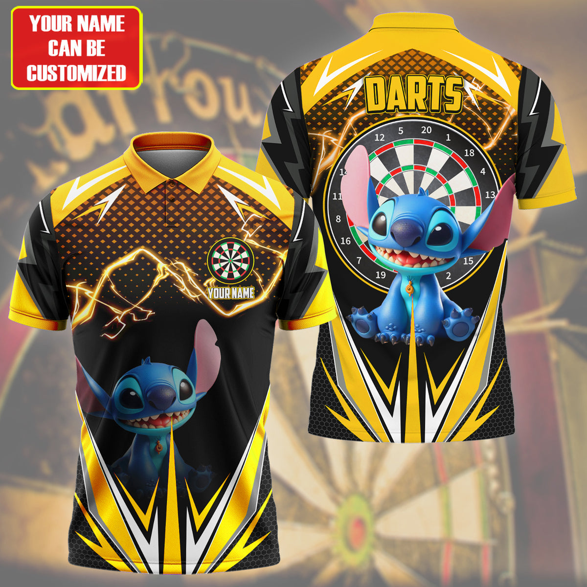 Personalized Name St Darts S7 Yellow Version All Over Printed Unisex Shirt S300501