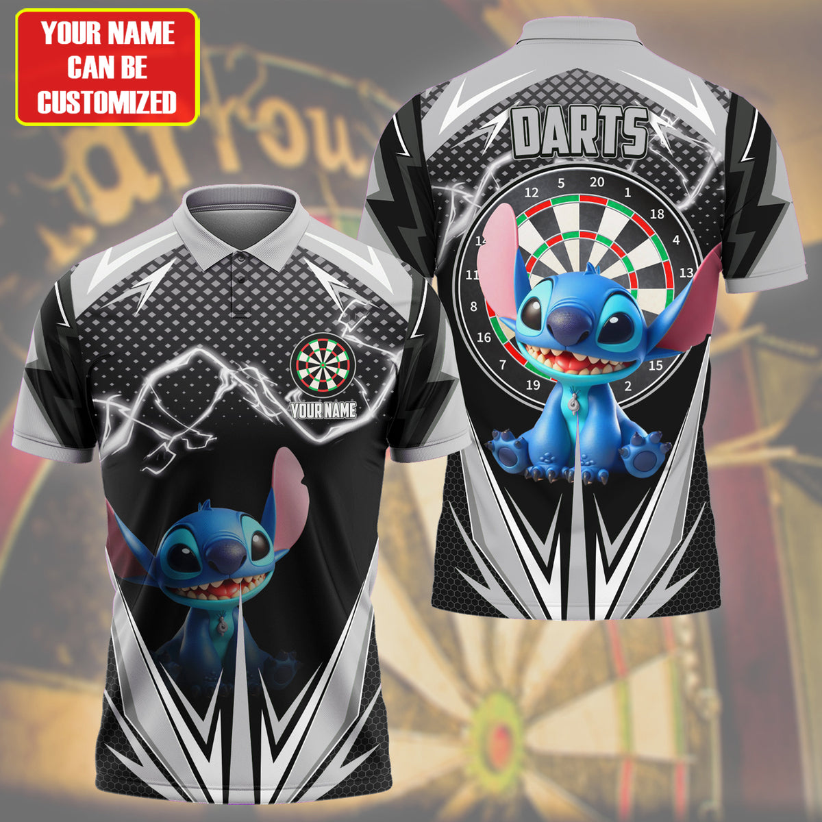 Personalized Name St Darts S7 Black Version All Over Printed Unisex Shirt S300501