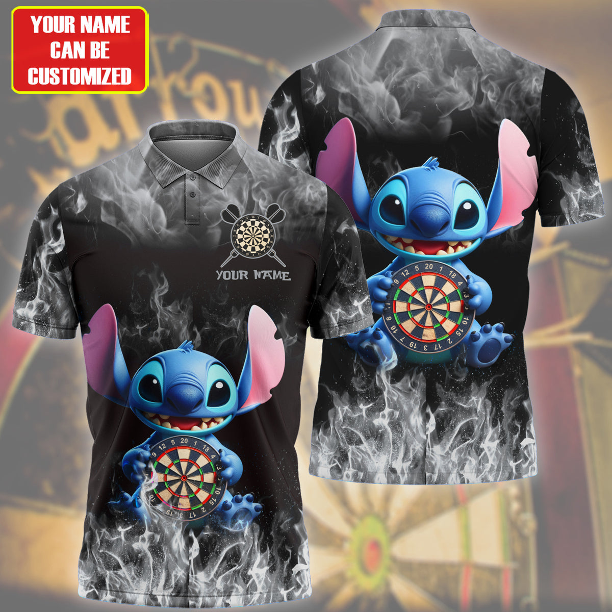 Personalized Name St Darts Fire Black Version All Over Printed Unisex Shirt S300503
