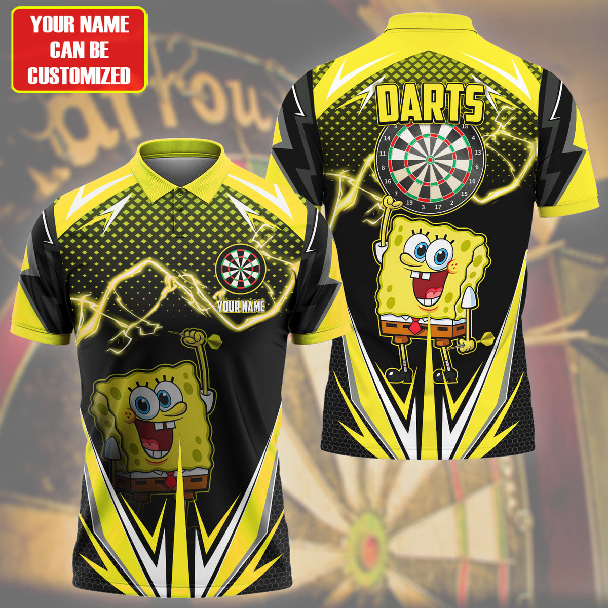 Personalized Name SBSP Darts Yellow Version All Over Printed Unisex Shirt S300504