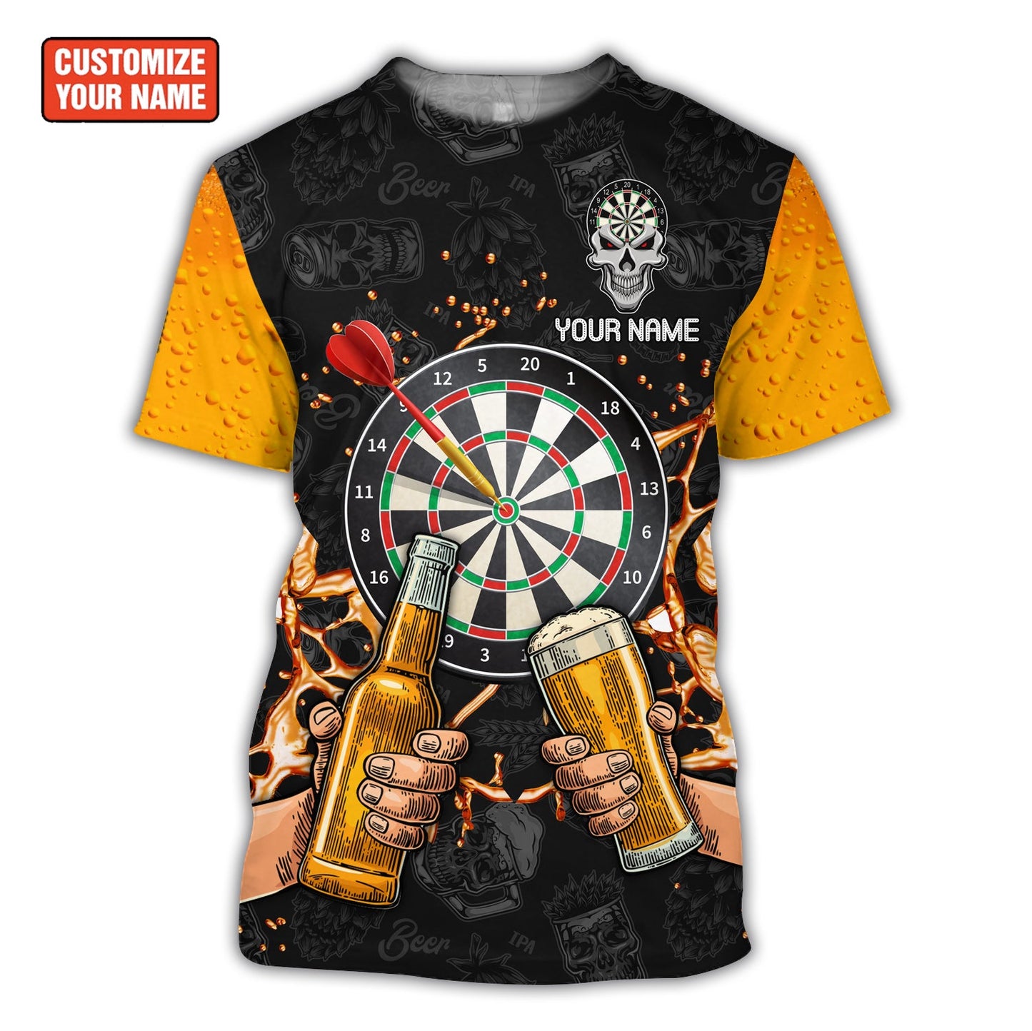 Personalized Name Dart and Beer 3D Shirt P260403