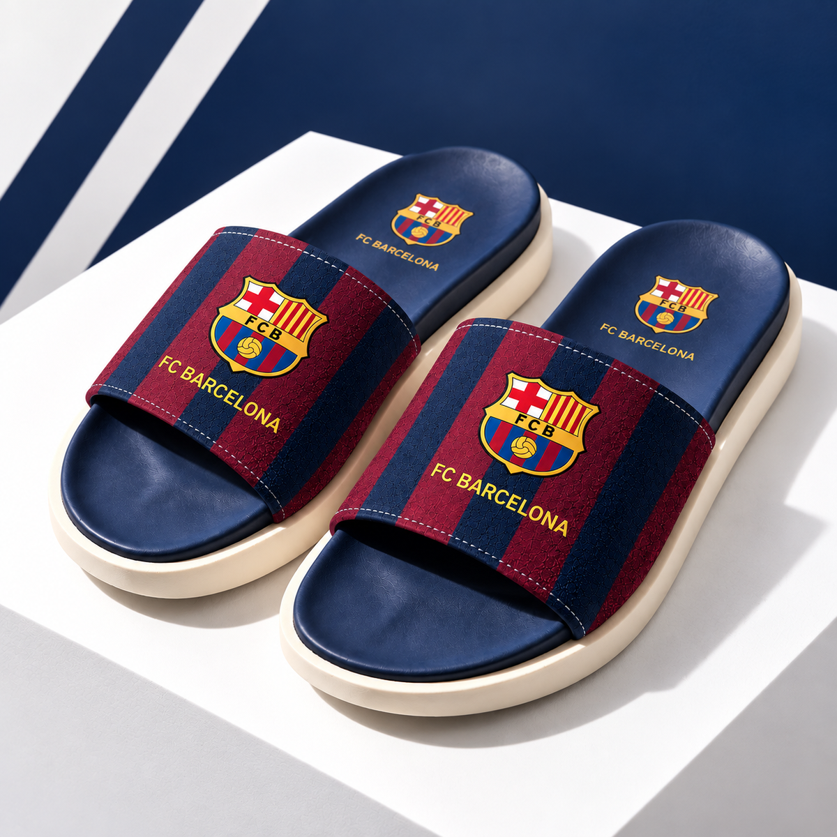 Barcelona FC Deluxe Custom Leather Sandals