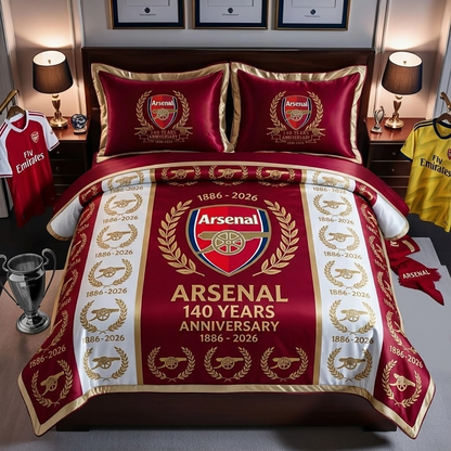Arsenal 140th Anniversary All Over Printed Bedding Set