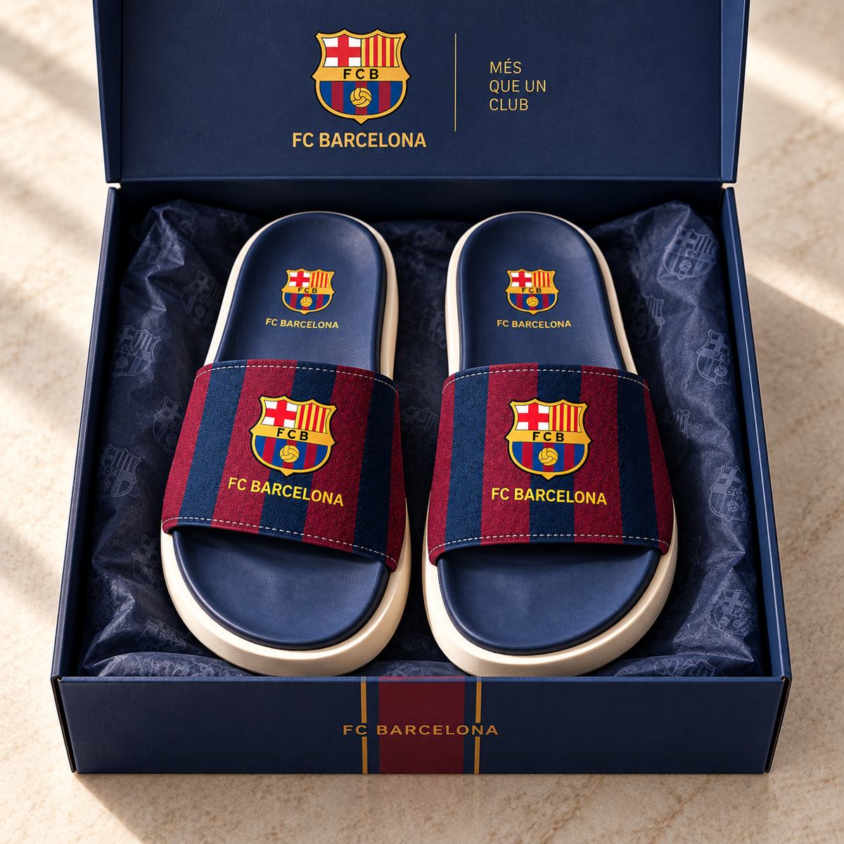 Barcelona FC Deluxe Custom Leather Sandals