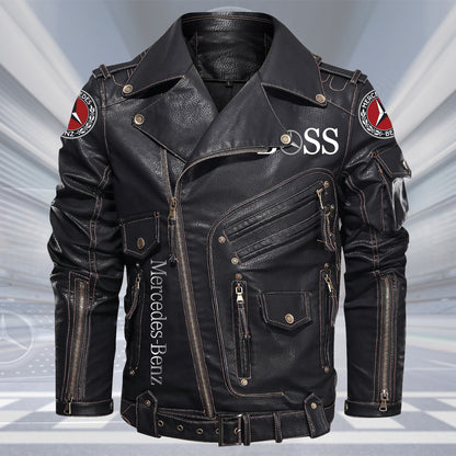 Merc Belt Solid Zipper Street Leather Jacket Q290805