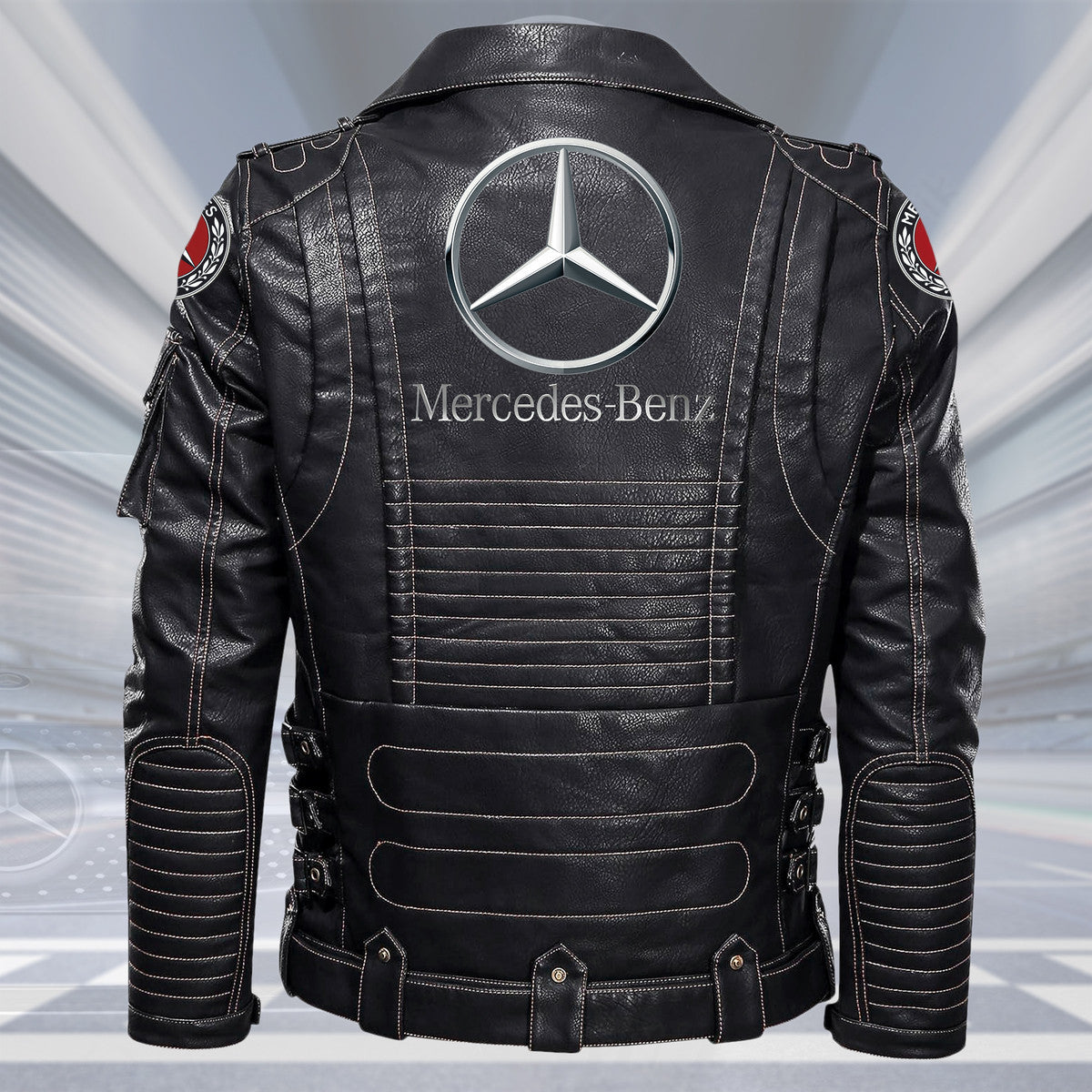 Merc Belt Solid Zipper Street Leather Jacket Q290805