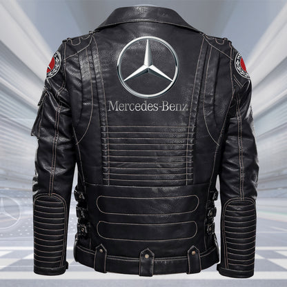 Merc Belt Solid Zipper Street Leather Jacket Q290805