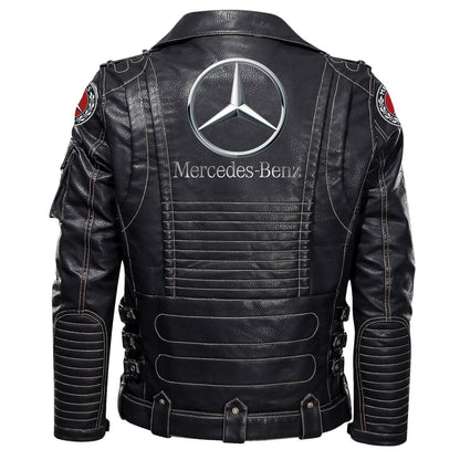 Merc Belt Solid Zipper Street Leather Jacket Q290805