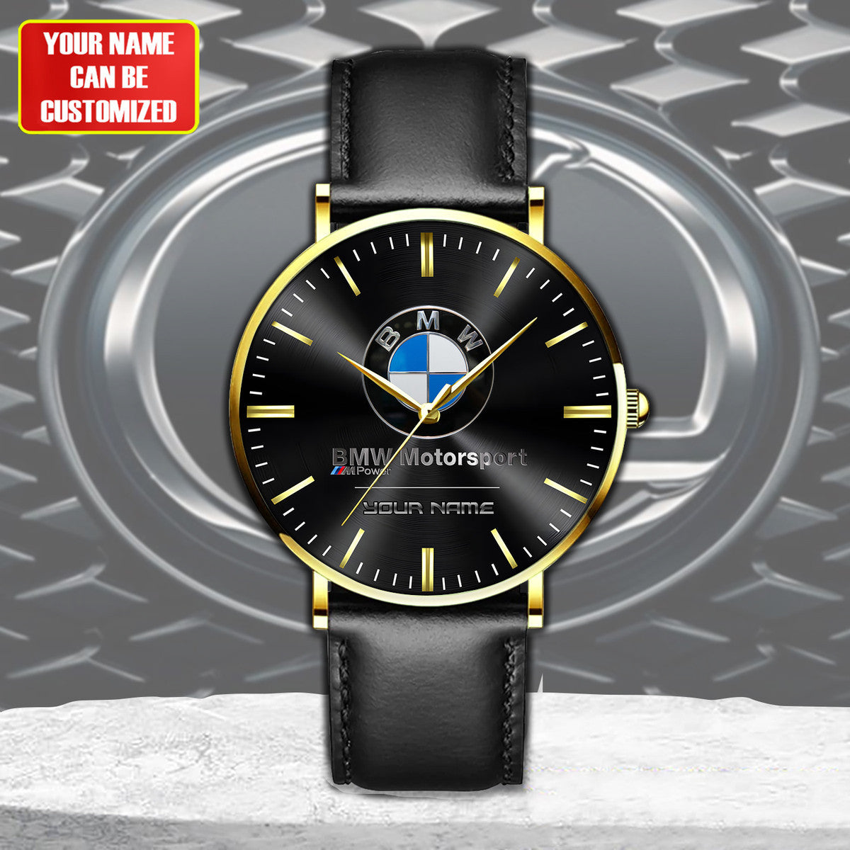 Personalized BW Motorsport Quartz Leather Watch P030402