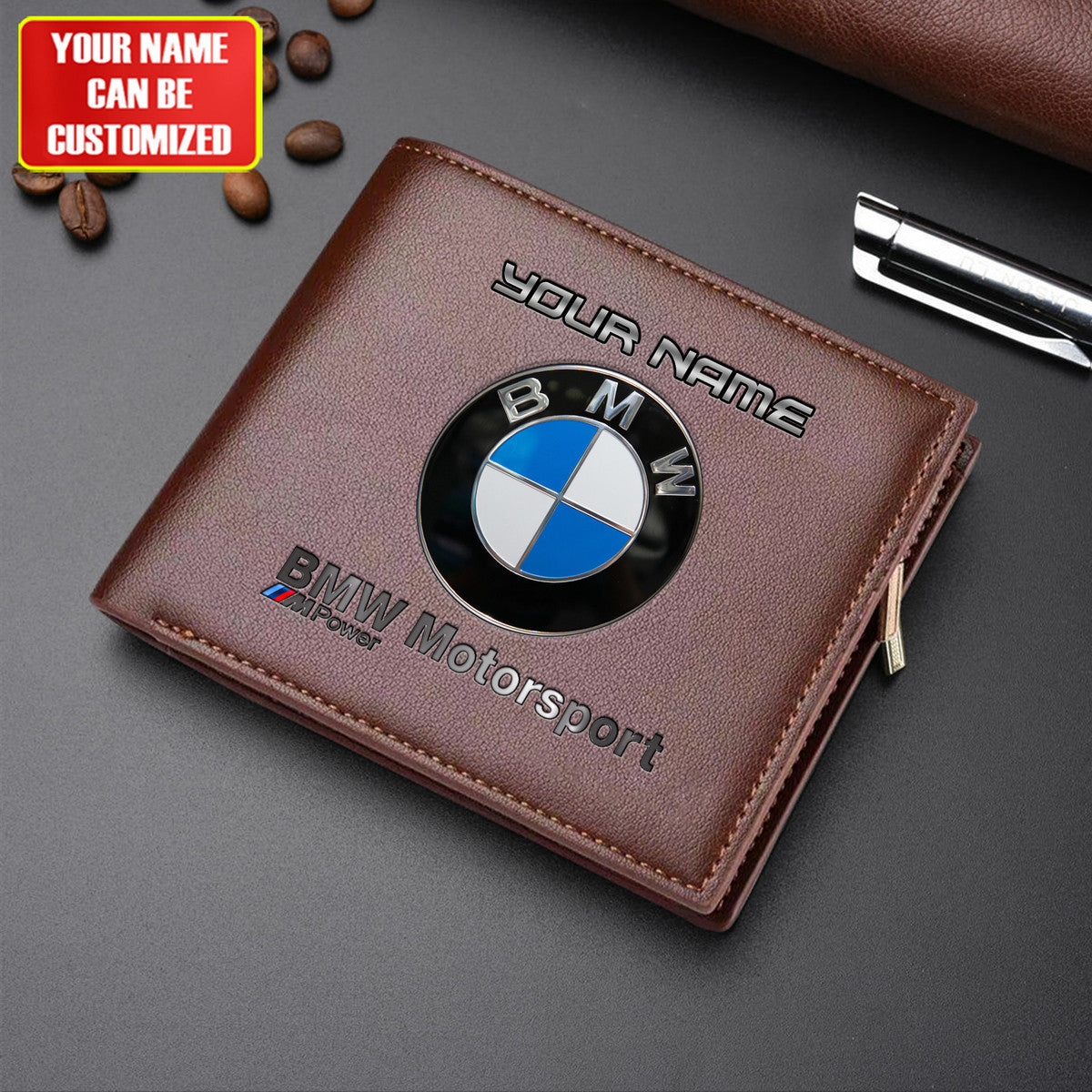 Personalized BW Motorsport Leather Wallet P030405