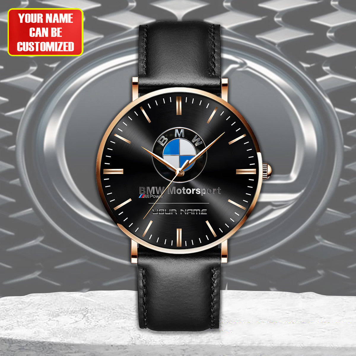 Personalized BW Motorsport Quartz Leather Watch P030402