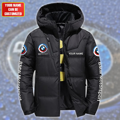 Personalized BW Motorsport Puffer Thermal Winter Jacket With Hood P211201