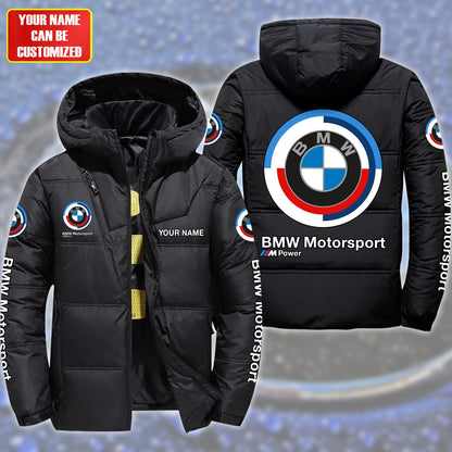 Personalized BW Motorsport Puffer Thermal Winter Jacket With Hood P211201