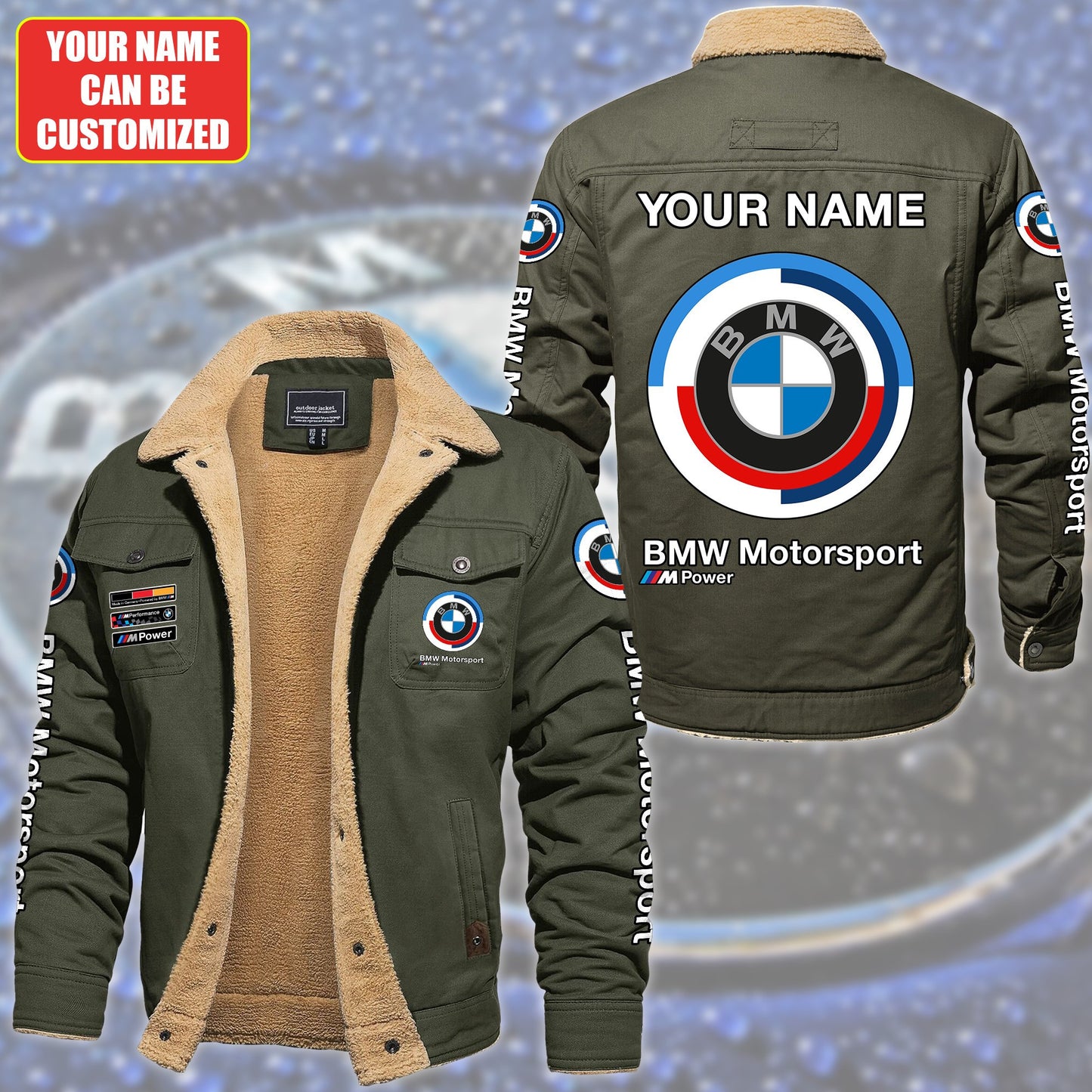 Personalized BW Motorsport Fleece Thermal Cotton Jacket S131103