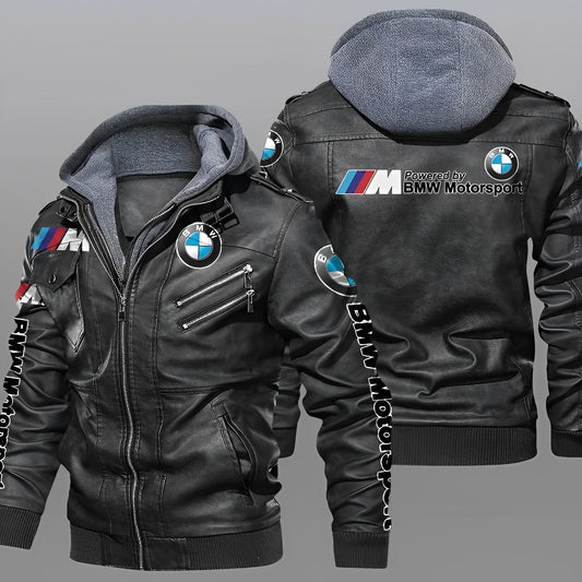 BW Leather Jacket With Hood Black