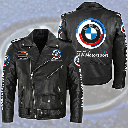BW Motorsport Zipper Vintage Leather Jacket S230102