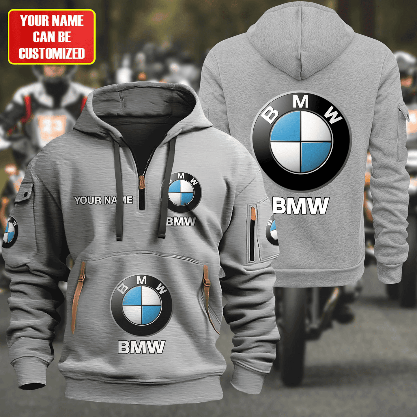 Personalized BW Zip-Hoodie Cotton Jacket S230511