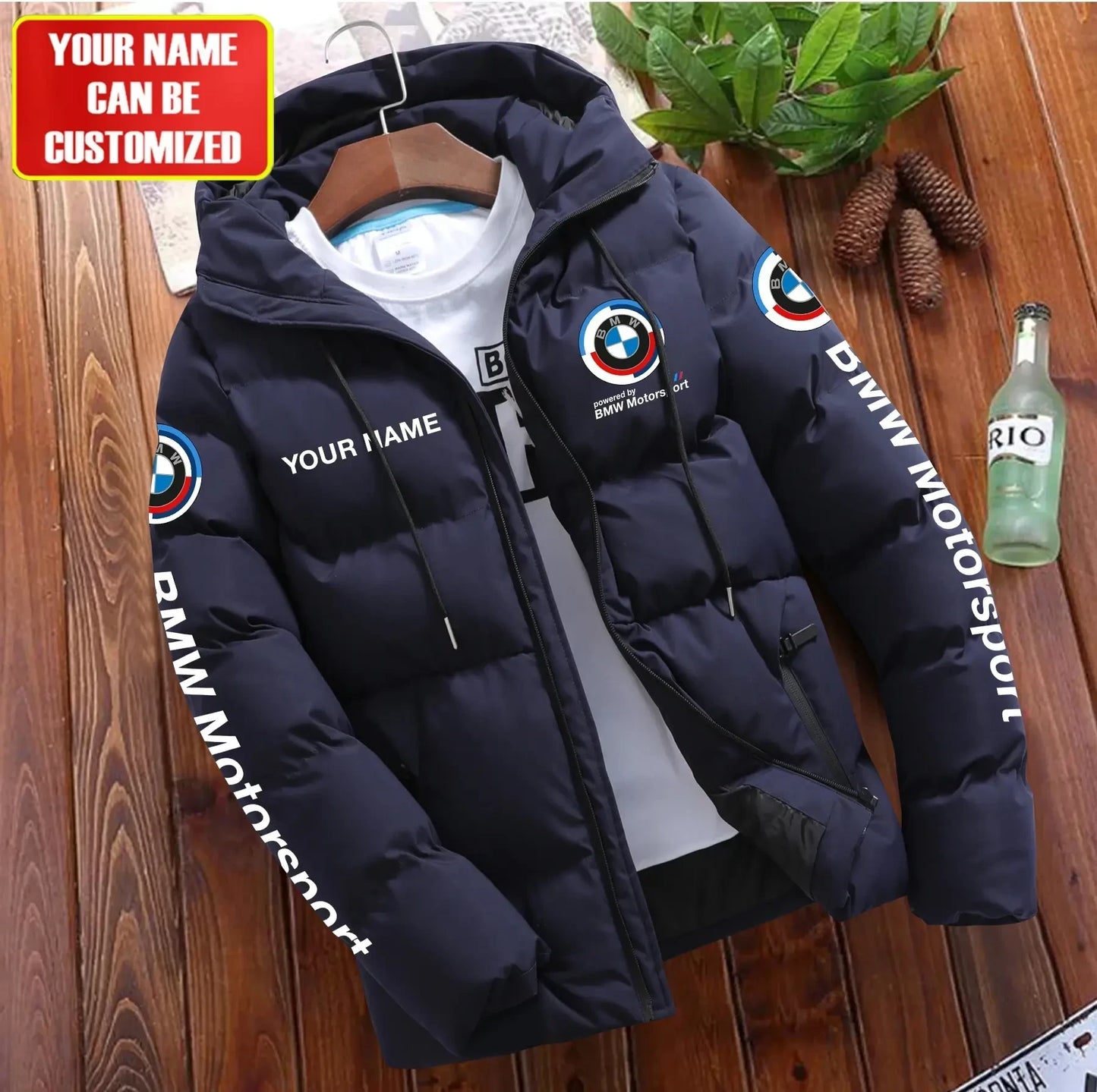 Personalized BW Motorsport Puffer Jacket With Hood S111102