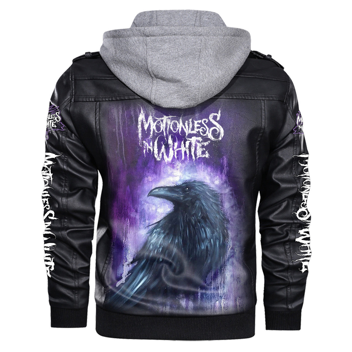 MIW Cobwebs Leather Jacket with Hood Black S261210