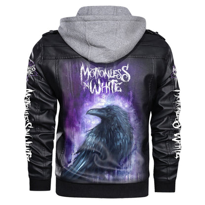 MIW Cobwebs Leather Jacket with Hood Black S261210