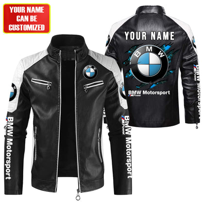 Personaziled BW New Leather Biker Jacket P200202