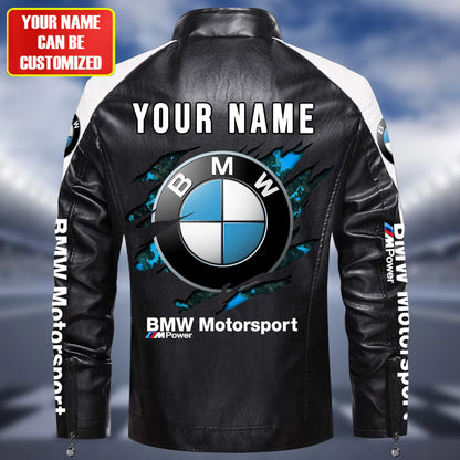 Personaziled BW New Leather Biker Jacket P200202