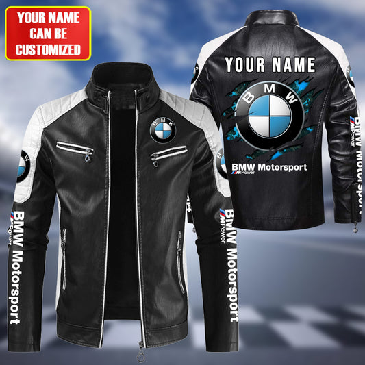 Personaziled BW New Leather Biker Jacket P200202